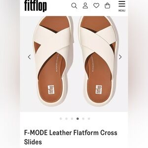 Fitflop F-MODE  Leather Platform Cross Slides Size 5 nwob